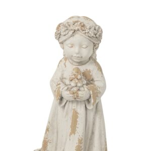 J-LINE - 26519- Ange Fleur + Extérieur Magnésium Écru/Beige