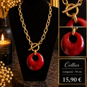 Collier Miss terre Bordeau doré